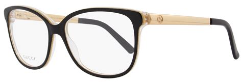 black and gold gucci eyeglasses oval frames|clear Gucci eyeglass frames.